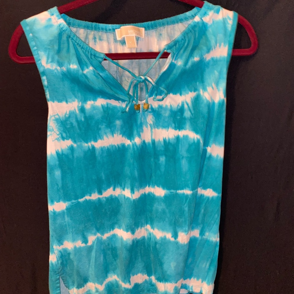 Michael Kors Teal Tie Dye Tank Top Blouse size medium